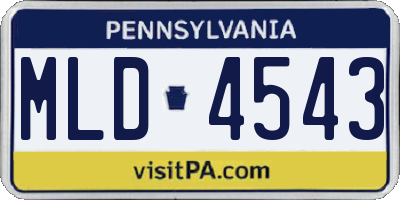 PA license plate MLD4543