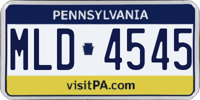 PA license plate MLD4545