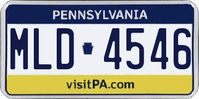 PA license plate MLD4546