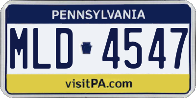 PA license plate MLD4547