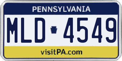 PA license plate MLD4549
