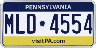 PA license plate MLD4554