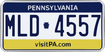 PA license plate MLD4557