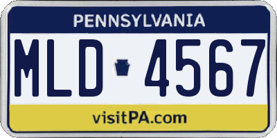 PA license plate MLD4567