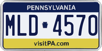 PA license plate MLD4570