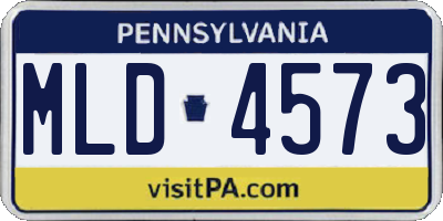 PA license plate MLD4573