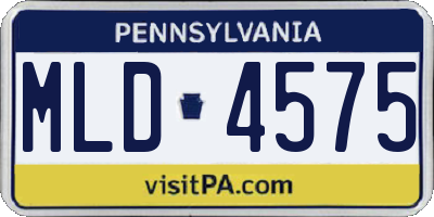 PA license plate MLD4575