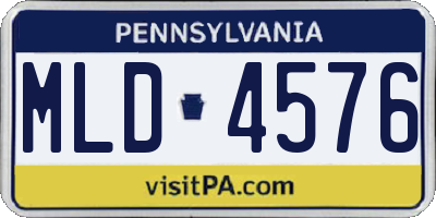PA license plate MLD4576