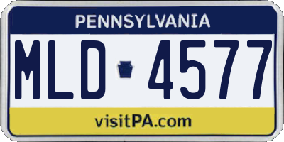 PA license plate MLD4577