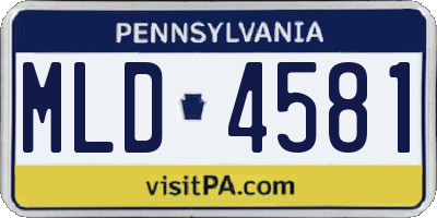 PA license plate MLD4581