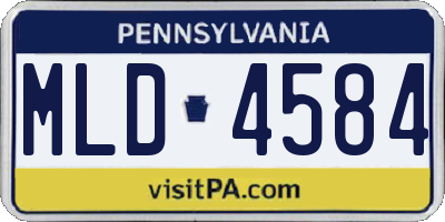PA license plate MLD4584