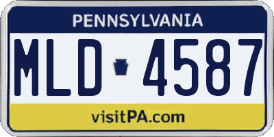 PA license plate MLD4587