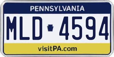 PA license plate MLD4594