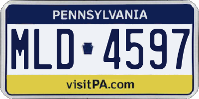 PA license plate MLD4597