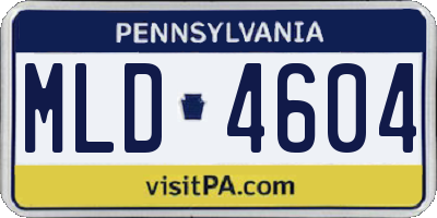 PA license plate MLD4604