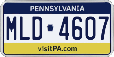 PA license plate MLD4607