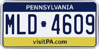 PA license plate MLD4609