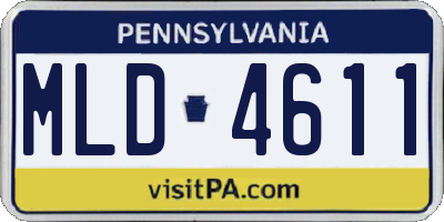 PA license plate MLD4611