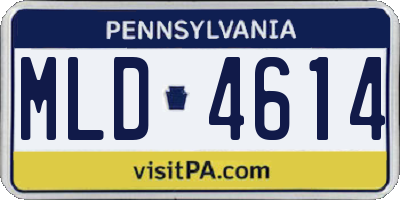 PA license plate MLD4614