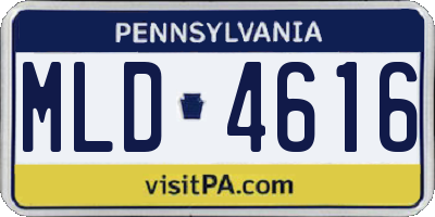 PA license plate MLD4616