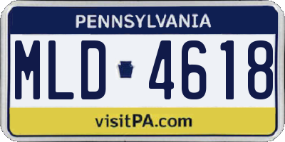PA license plate MLD4618