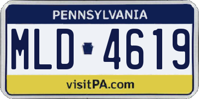 PA license plate MLD4619