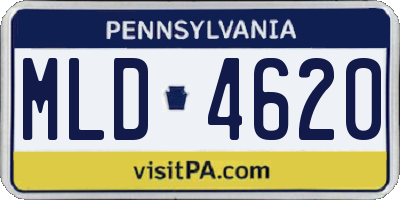 PA license plate MLD4620