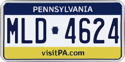 PA license plate MLD4624