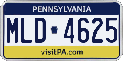 PA license plate MLD4625