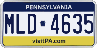 PA license plate MLD4635