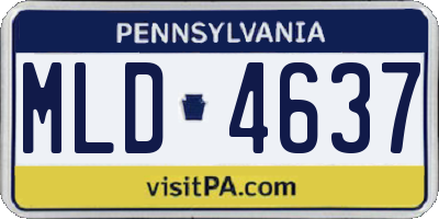 PA license plate MLD4637