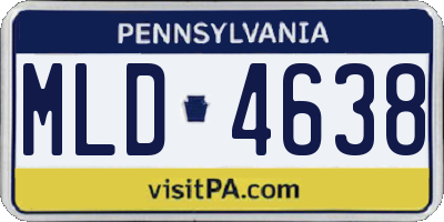 PA license plate MLD4638
