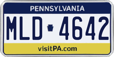 PA license plate MLD4642