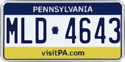 PA license plate MLD4643