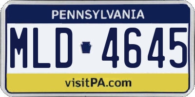 PA license plate MLD4645