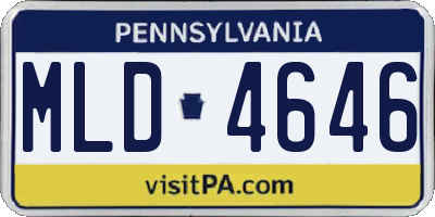 PA license plate MLD4646