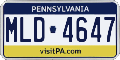 PA license plate MLD4647