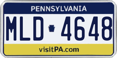 PA license plate MLD4648