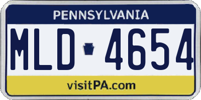 PA license plate MLD4654