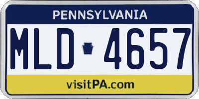 PA license plate MLD4657