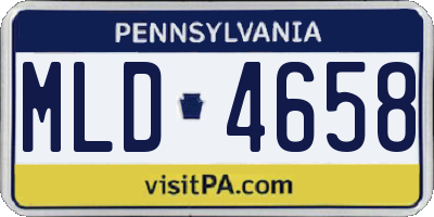 PA license plate MLD4658