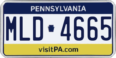 PA license plate MLD4665