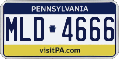 PA license plate MLD4666