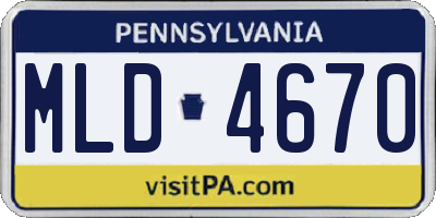 PA license plate MLD4670