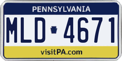 PA license plate MLD4671
