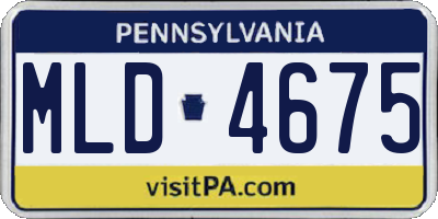 PA license plate MLD4675