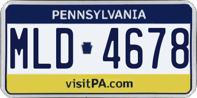 PA license plate MLD4678