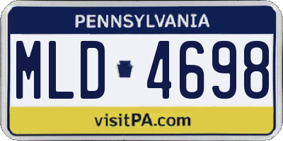 PA license plate MLD4698