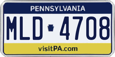 PA license plate MLD4708