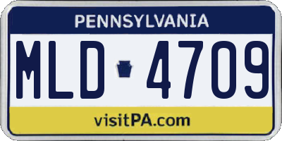 PA license plate MLD4709